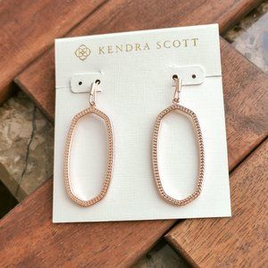 Elle Open Frame Drop Earrings Rose Gold